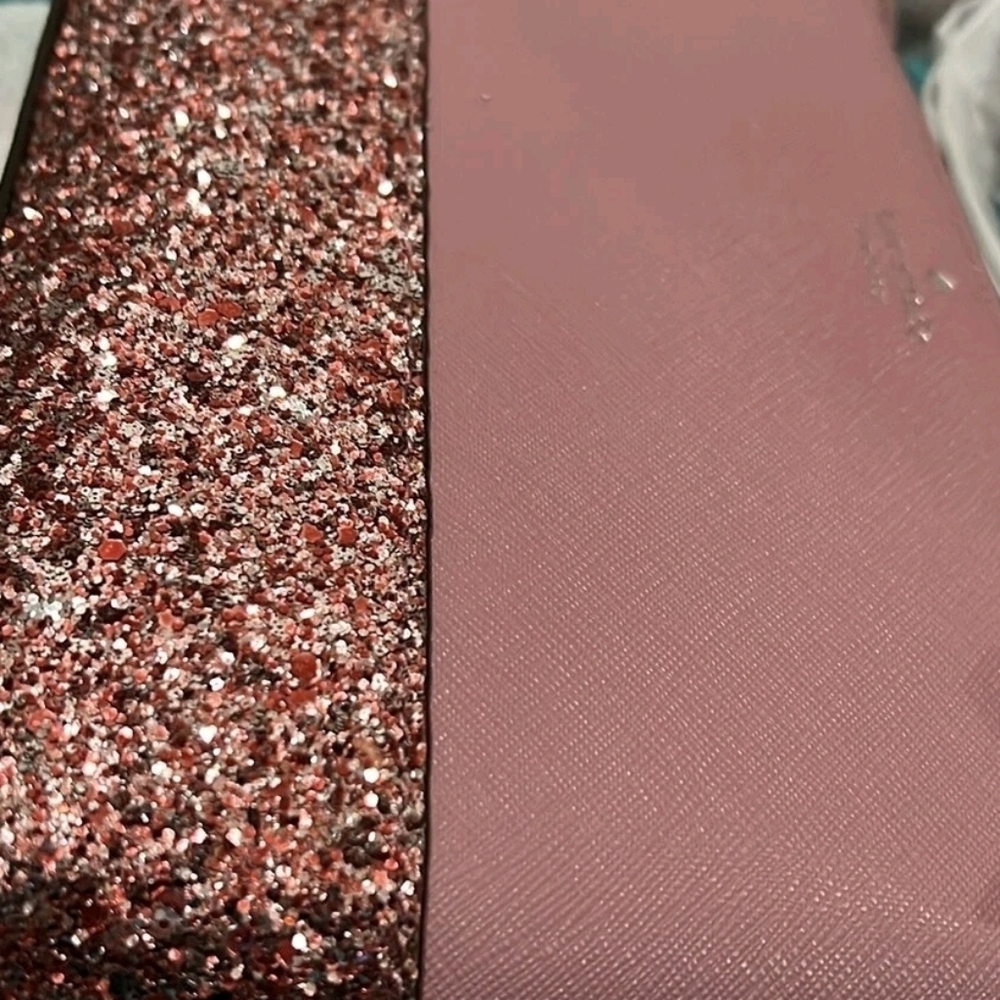 Kate Spade Ramey Greta Court Dusty Peony Glitter Crossbody With Dust Bag - Picture 8 of 9